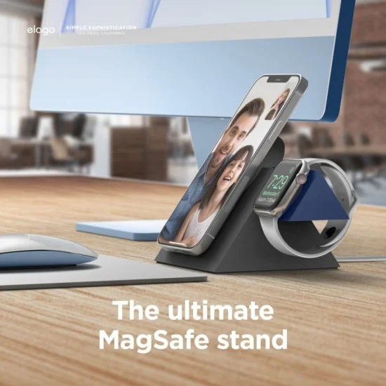 Elago Magsafe Charging Ms5 Duo (Compatible With Magsafe Charger & Apple Watch Charger) - Dark Grey